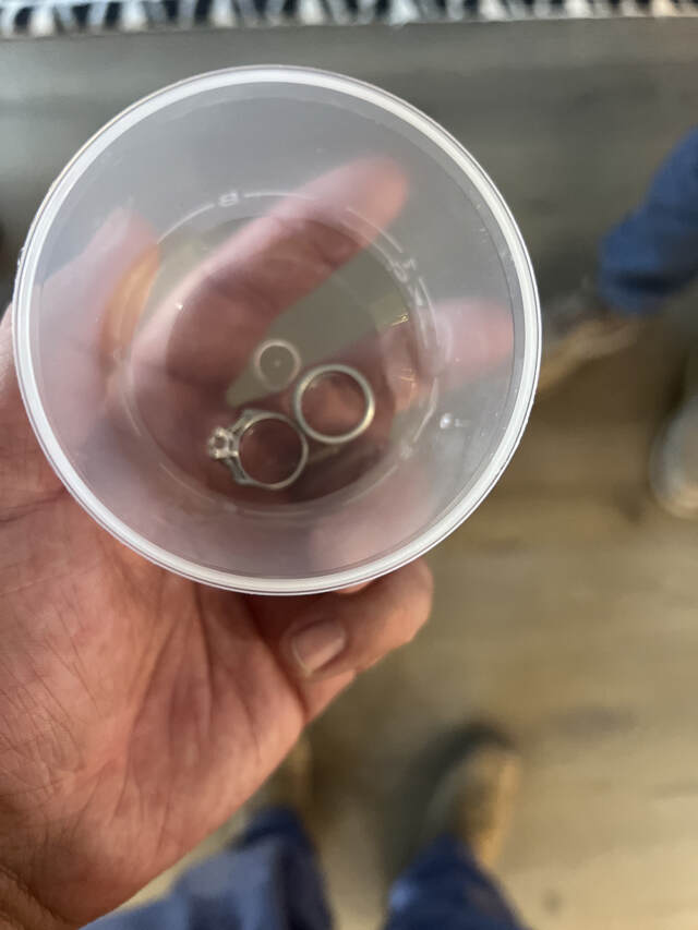 Cherished rings recovered safely after being accidentally flushed.