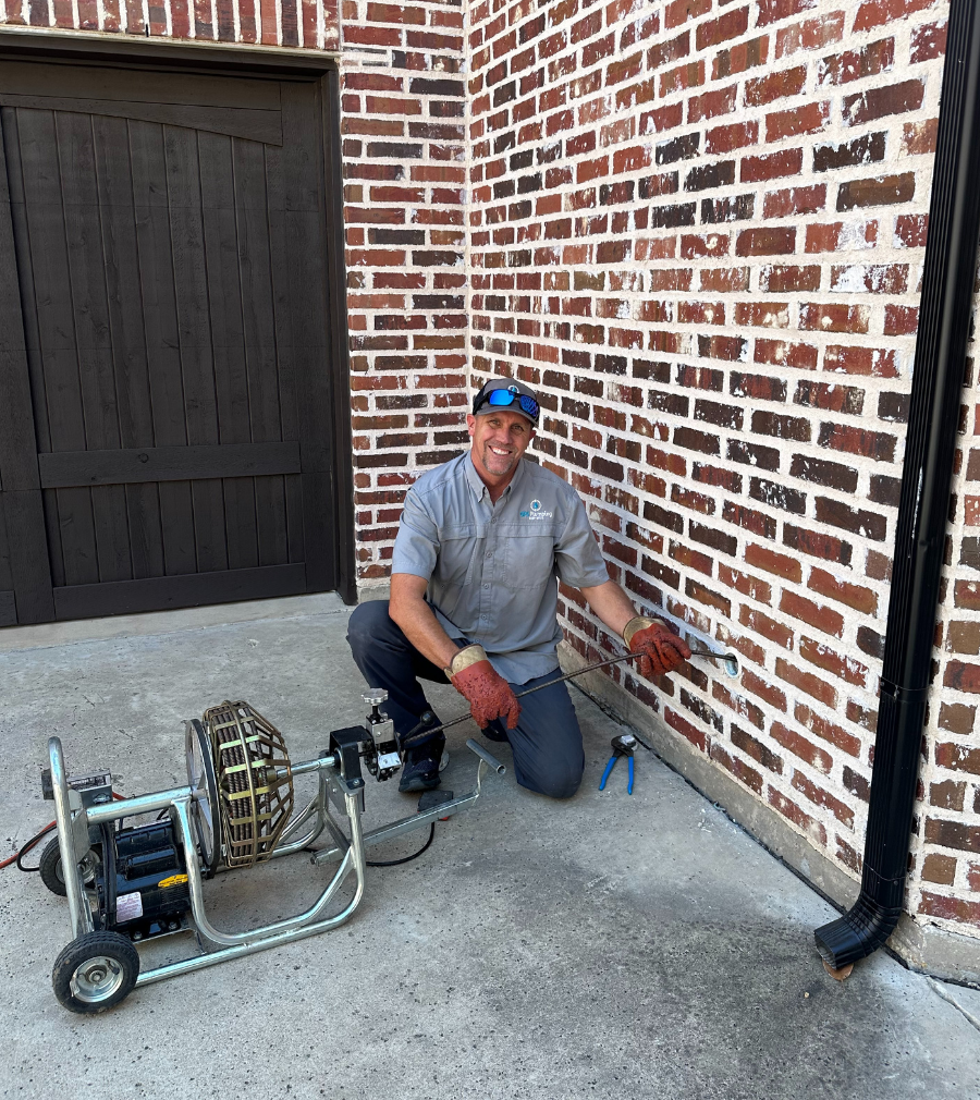 At GPS Plumbing, we specialize in diagnosing and fixing slow drains to keep your home’s plumbing in top condition.  In this photo Master Plumber Steve is clearing a clogged drain. 