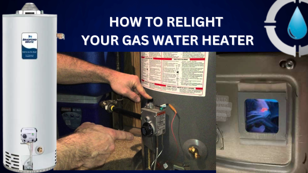 Relighting the pilot light on a gas water heater using the pilot and ignition buttons