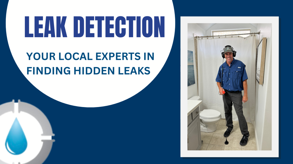 Steve, a master plumber from GPS Plumbing, using advanced leak detection equipment to identify hidden water leaks in a residential home.