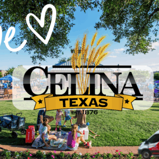 A map of Celina, Texas, highlighting local attractions like Eden Hill Vineyard and Old Celina Park, with GPS Plumbing serving the area.