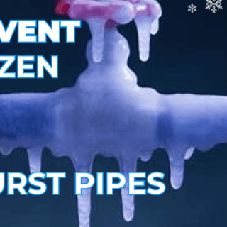 Frozen pipe in a North Texas home, a common issue during winter that can lead to burst pipes and water damage.