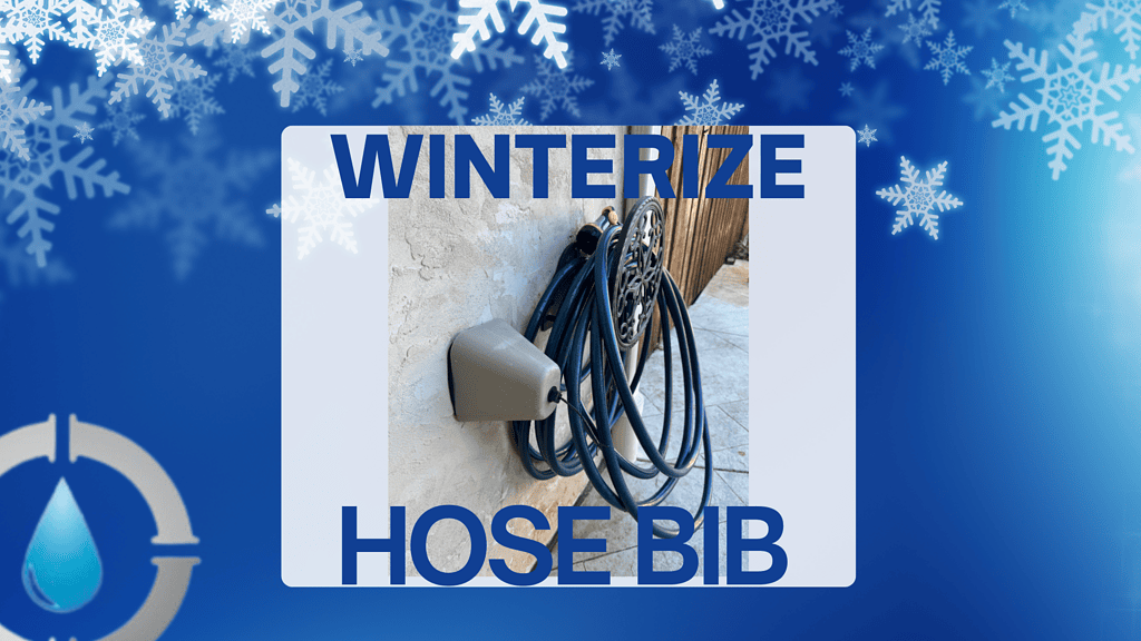 Outdoor hose bib with an insulated cover securely in place to prevent freezing.