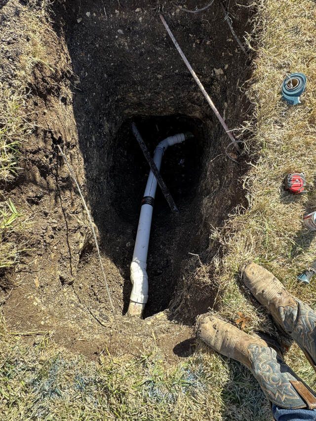 New sewer pipe installed and repaired approximately 7 feet underground.