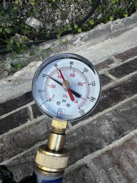 A pressure gauge used in the repair