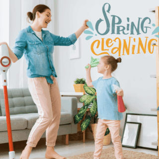 Family using a Spring Plumbing Checklist to inspect home plumbing.