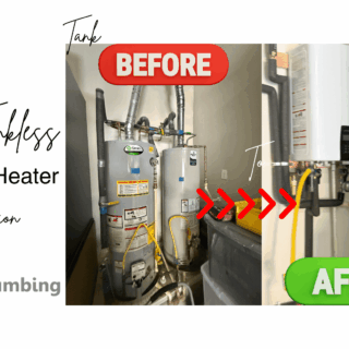 Navien tankless water heater installation in Frisco, Texas, showcasing energy-efficient plumbing solutions.