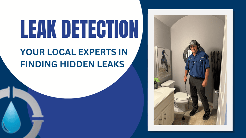 Steve, master plumber from GPS Plumbing, using advanced leak detection equipment to find hidden leaks in a residential home.