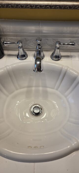 Widespread bathroom sink faucet replacement completed