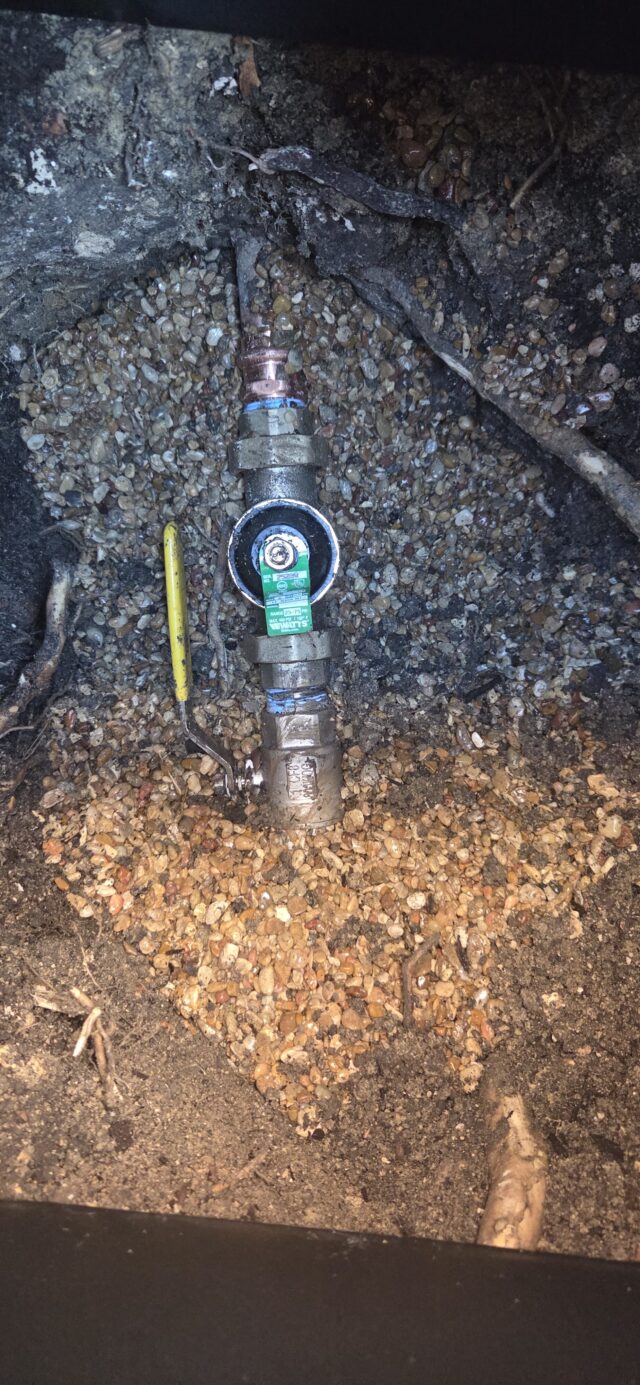 Completed installation of pressure reducing valve