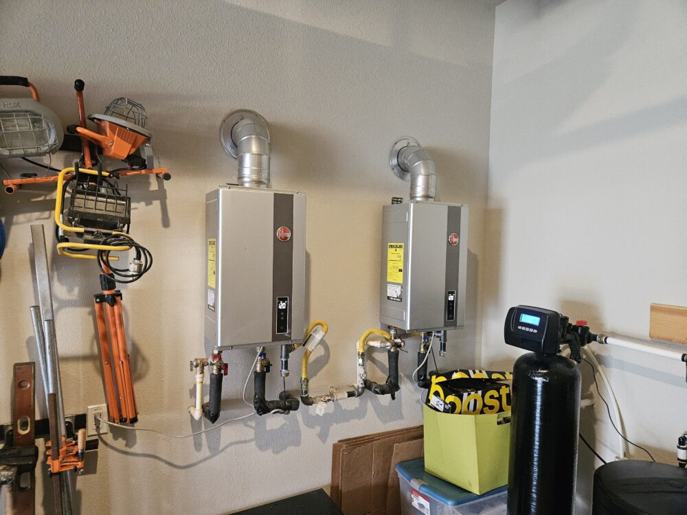 Tankless water heaters flushed as part of routine maintenance