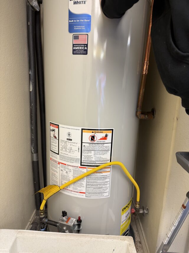 Installed Bradford White water heater, a trusted brand for dependable hot water