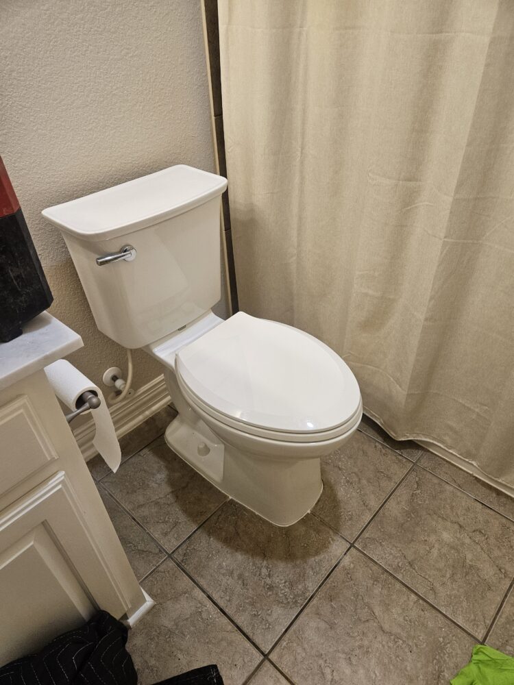 Finished toilet reset to stabilize fixture and prevent leaks