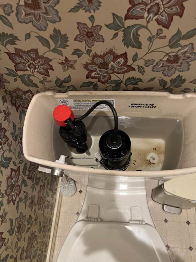 Fill valve replaced to stop running toilet.