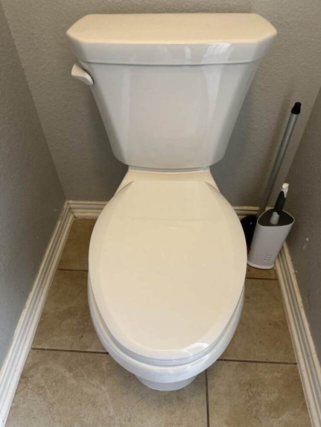 Completed installation of gerber viper toilet