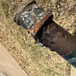 Rotted deteriorated gas line that had caused the gas leak