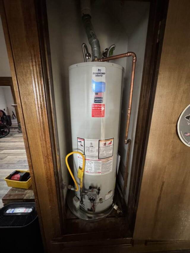 Newly installed water heater