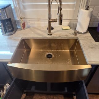 Newly installed kitchen sink