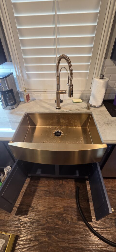Newly installed kitchen sink