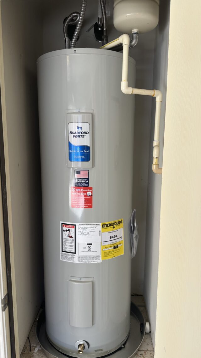 Completed installation of new electric water heater