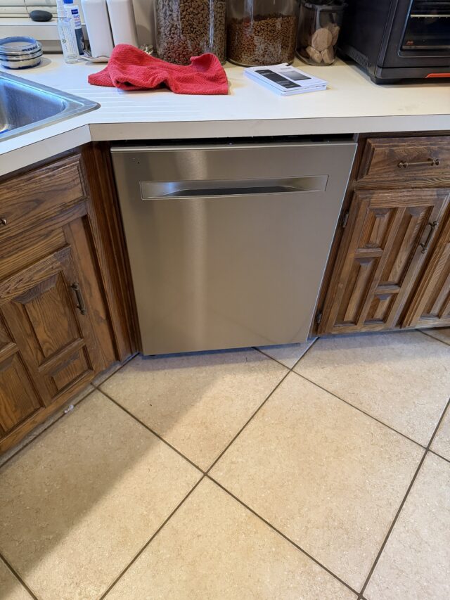 Completed installation of new dishwasher.
