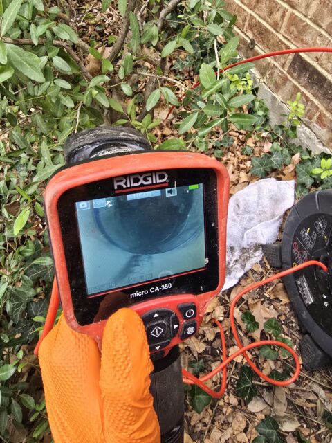 Camera sewer line inspection