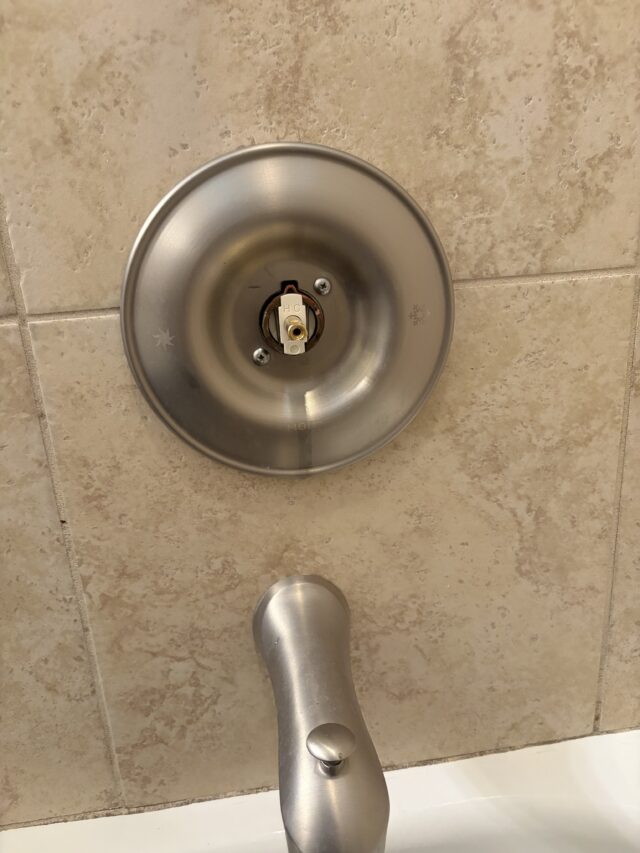 Completed Moen shower cartridge installation.