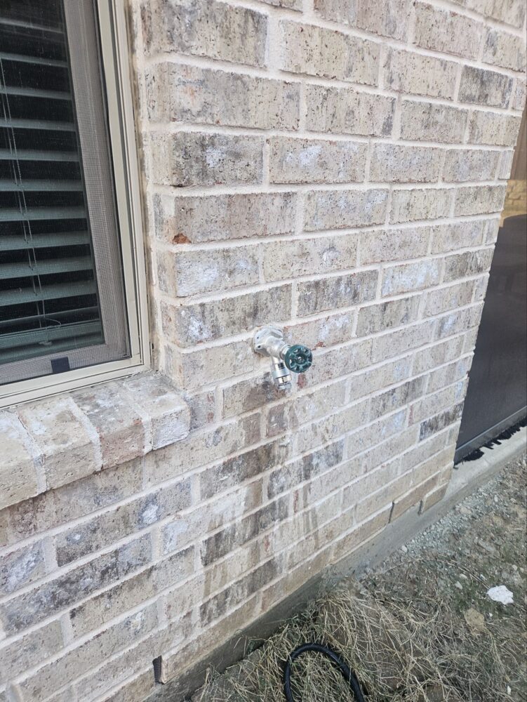 Newly installed hose bib