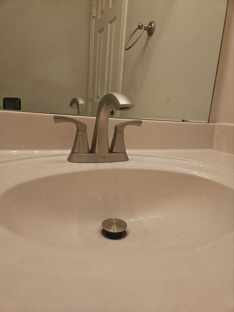 New bathroom faucet installed.