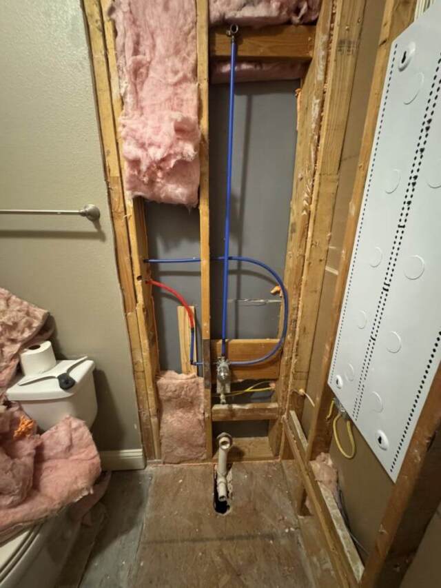 new plumbing for a bathroom remodel