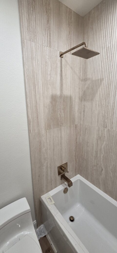 Newly installed bathtub