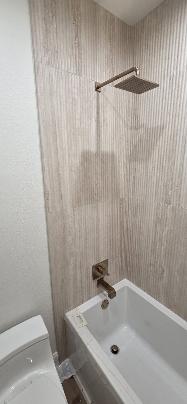 Newly installed bathtub