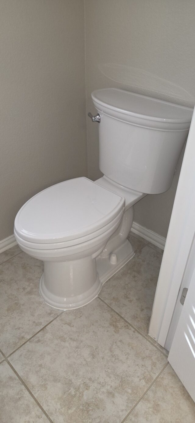 Toilet installation completed.