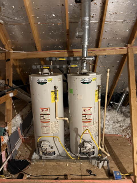 Customer's old tank water heaters