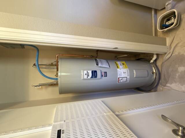 brand new electric water heater installed